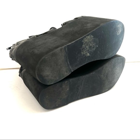 Jeffrey Campbell Black STEIN Platform Cutout Lace Up Booties B15/10 - Picture 8 of 13